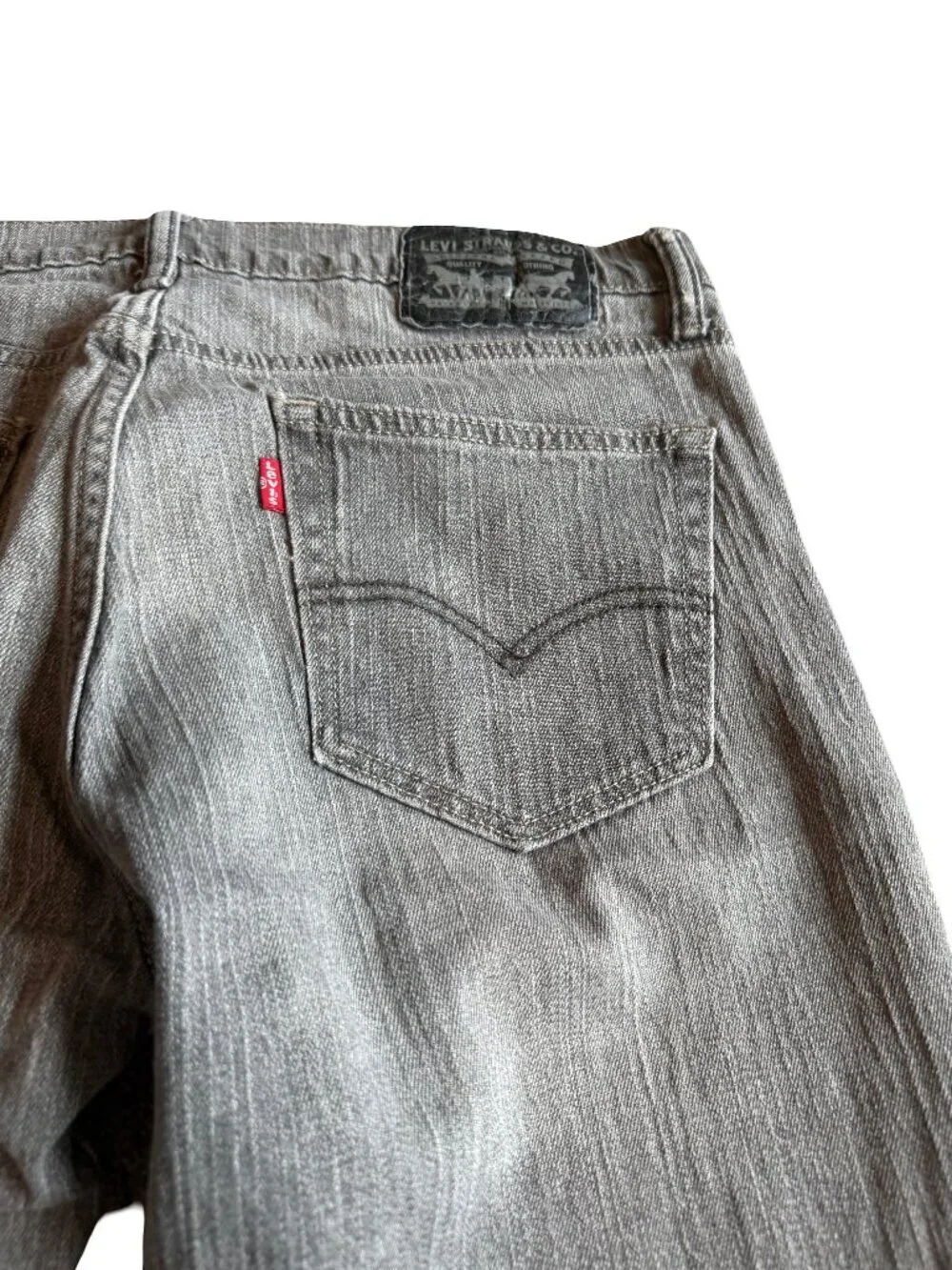 Levi's Light Grey Denim Distressed Jeans Casual Stretch Everyday Size 32 Men's